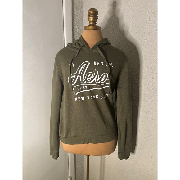Aeropostale Green Long Sleeve Logo Hoodie M Winter Casual Comfy Classic Preppy - Picture 1 of 12